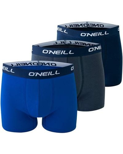 O'neill Sportswear Basic Boxer-Short | sportlicher Begleiter für den Alltag im 3er Set | Blau Mix S