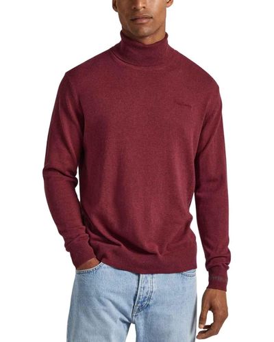 Pepe Jeans Andre Turtle Neck Pullover Sweater - Rojo