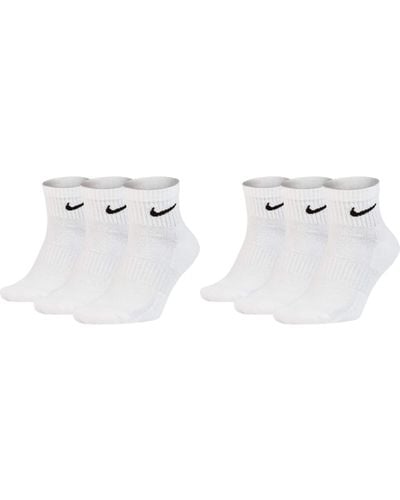 Nike SX7667 Lot de 6 paires de chaussettes courtes pour homme et femme en coton rembourré - Noir