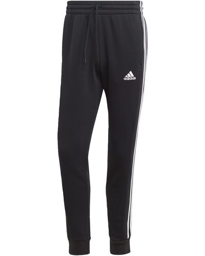 adidas Essentials Fleece 3-stripes Tapered Cuff Broek - Zwart