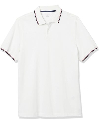 Amazon Essentials Polo Slim en Coton piqué Shirts - Blanc