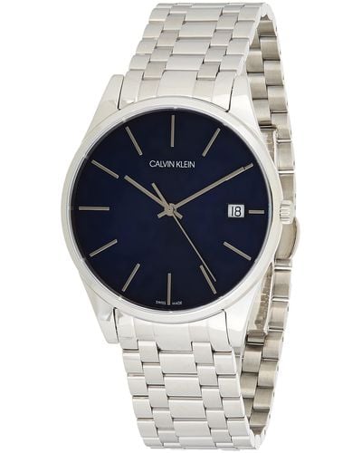 Calvin Klein Analog Quarz Smart Watch Armbanduhr mit Edelstahl Armband K4N2114N - Mettallic