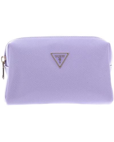Guess Top Zip Beauty Bag Lavender - Lila