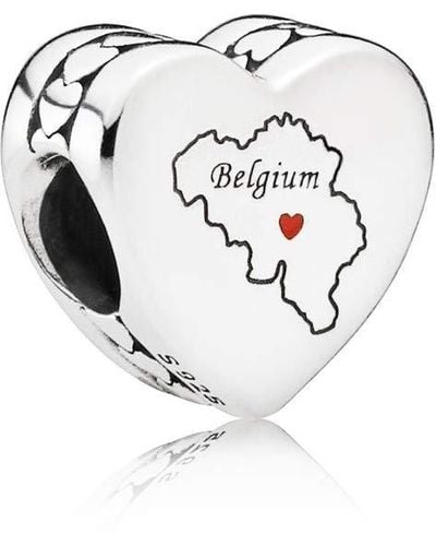 PANDORA Charm "Herz Belgien" silber 792015_E003 - Weiß