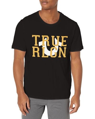 True Religion Brand Jeans Felt Appliqued Tee - Black