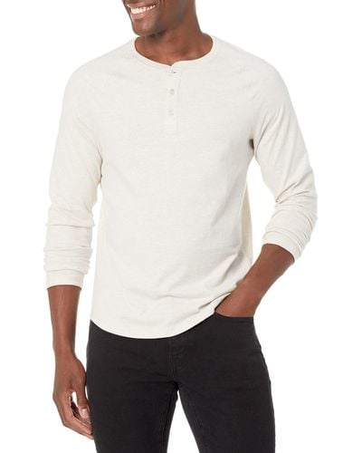 Amazon Essentials Slim-fit Long-sleeve Henley Shirt - White