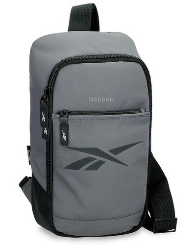 Reebok Newport Grey Crossbody Bag 18x35x9 Cms Polyester