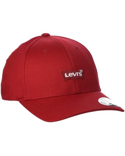 Levi's Mid Batwing Flexfit Flat Cap - Red