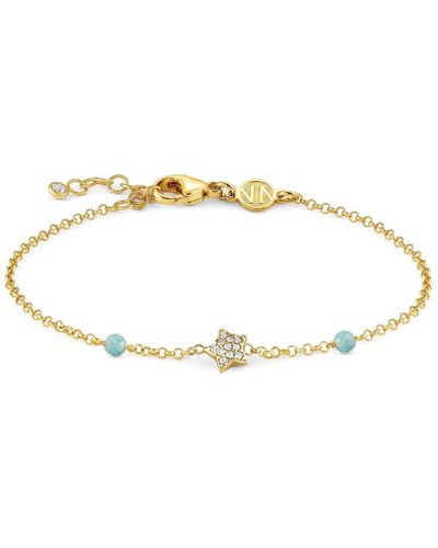 Nomination Bracelet Gioie Collection In 925 Sterling Silver With Cubic Zirconia And Jade. Yellow Gold Finish. Star - Metallic