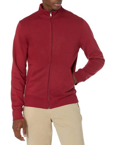 Amazon Essentials Fleece-Jacke mit durchgehendem Reißverschluss - Rot