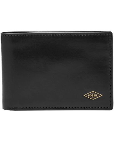 Fossil Reisezubehör-Bi-Fold-Brieftasche - Schwarz