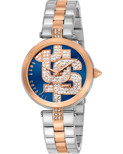 Just Cavalli Analog Quarz Uhr mit Edelstahl Armband JC1L241M0105 - Blau