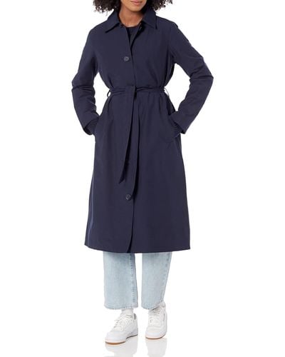 Amazon Essentials Relaxed-fit Water Repellant Trench Coat - Blue