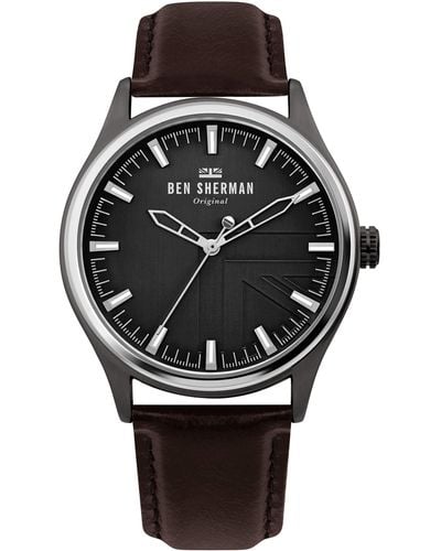 Ben Sherman S Analogue Classic Quartz Watch With Leather Strap Wb036t - Multicolour