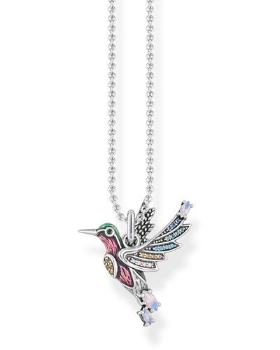 Thomas Sabo Colourful Hummingbird Necklace 925 Sterling Silver 38-42cm - Metallic