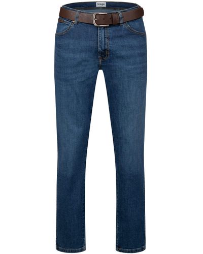 Wrangler Texas jeans mit Stretchanteil Modell Glaston Blue oder Blue Nights Authentic Straight - Blau