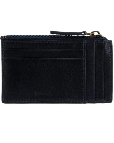 Fossil Caine Card Case Navy - Blu