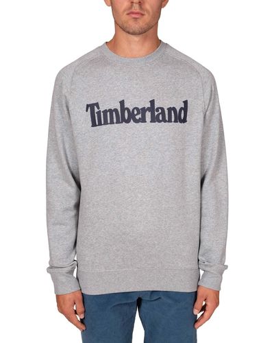 Timberland Northwood TFO Wordmark Logo Brushback Crew Neck Medium Grey Heather Sweat-Shirt À Capuche Sport - Gris