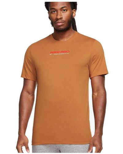 Nike Df Tee Db Nk Pro 6 T-Shirt - Orange