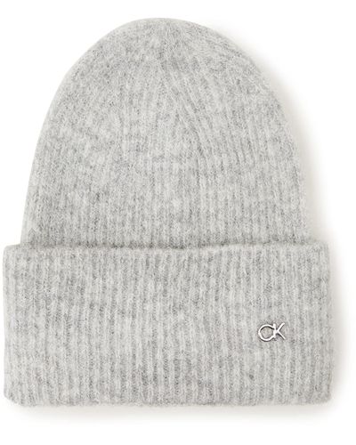 Calvin Klein Lux Wollmütze Strick Mütze - Weiß