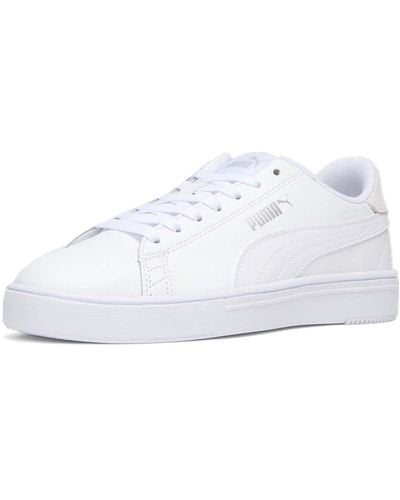 PUMA Womens Serve Pro Lite Lace Up Trainers Shoes Casual - White, White, 7.5 Uk