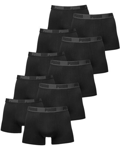 PUMA 10 er Pack Boxer Boxershorts Unterhose Pant Unterwäsche schwarz