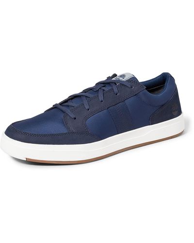 Timberland Davis Square Fabric And Lederen Oxford Basic Sneaker - Blauw
