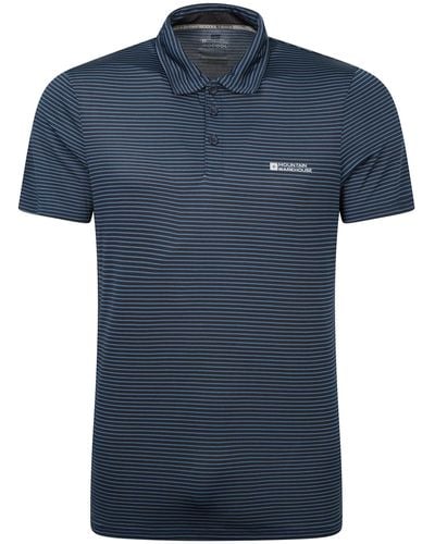 Mountain Warehouse Fairway Isocool Mens Polo Shirt - Isocool, Upf 50+, Polygiene Stays Fresh® - Best For Spring, Summer Running, - Blue