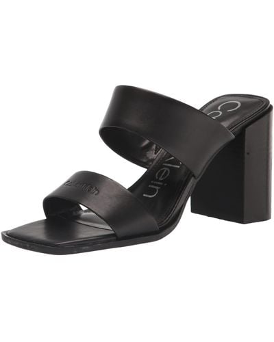 Calvin Klein Tara Square Toe Dress Sandals - Black