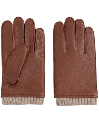 GANT 9930069-211 Leder Gloves CLAY BROWN -Handschuhe aus Leder mit Innenseite aus Wolle und Kaschmir - Braun
