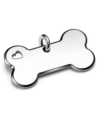 PANDORA Engravable Dog Bone Pet Collar Tag Necklace - Metallic