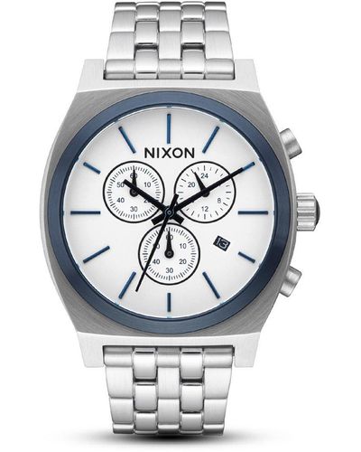 Nixon Chronograph Quarz Uhr mit Edelstahl Armband A972-2450-00 - Weiß