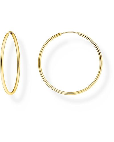 Thomas Sabo Gold-plated Medium Hoop Earrings 925 Sterling Silver - Metallic