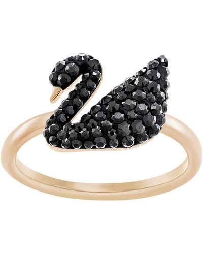 Swarovski Iconic Swan Ring für Frauen - Schwarz