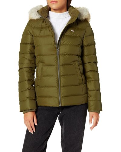 Tommy Hilfiger Tjw Basic Hooded Down Jacket Down Coat - Green