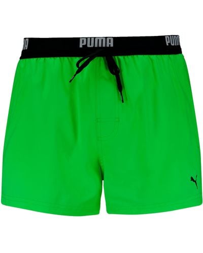 PUMA Swim Logo Short Length Swim Shorts 1p - Groen