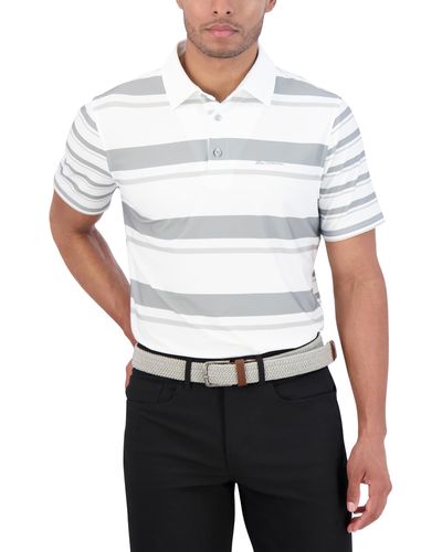 Ben Sherman Short Sleeve Printed Tech Sports Fit Polo Top - White