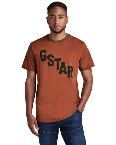 G-Star RAW Lash Graphic Crew Neck T-shirt - Red