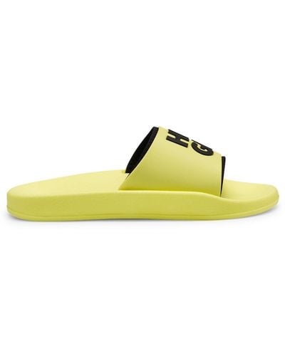 HUGO S Nil Slid Logo-branded Slides Size 11 - Yellow
