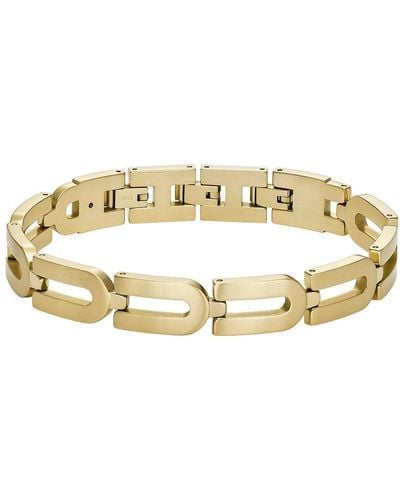 Fossil Heritage D-link Chain Gold-tone Stainless Steel Chain Bracelet - Metallic
