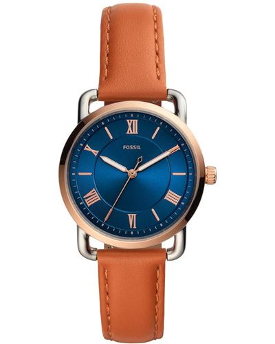 Fossil Copeland Quartz Stainless Steel Watch And Bracelet Set - Blue