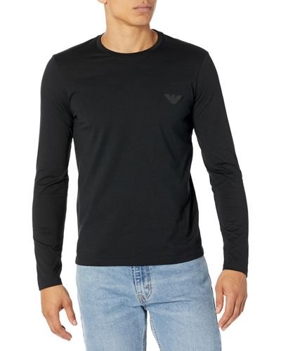 Emporio Armani Shirt pour avec Logo en Caoutchouc Pixel - Noir