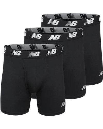 New Balance Big and Tall 6" Boxer Brief Fly Front with Pouch - Schwarz