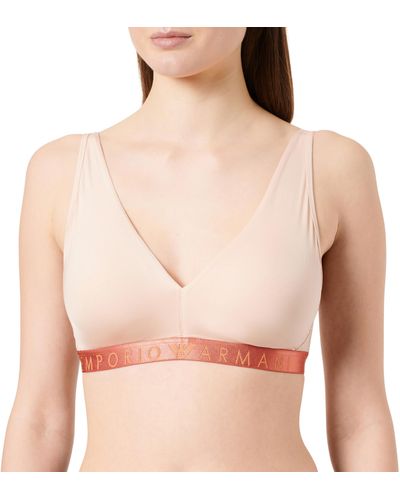 Emporio Armani Bralette With Removable And Iconic Microfiber Padded Bra - Natur