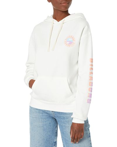 Billabong S Graphic Pullover Fleece Hoodie Hooded Sweatshirt - White