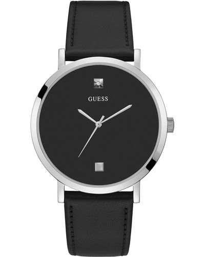 Guess Homme Uhr Analogique Quartz mit Silicone Armband GW0009G1 - Schwarz