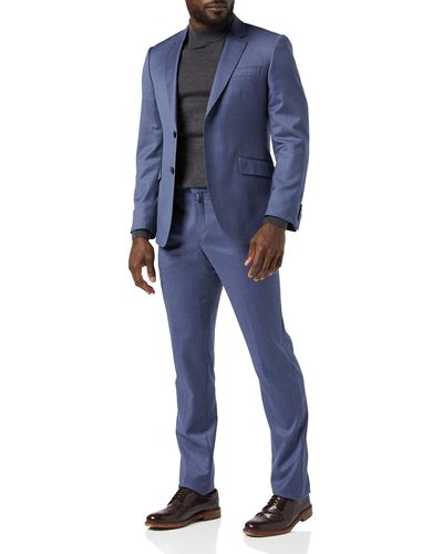 Hackett S Plain Wool Twill B CC Business Suit Jacket - Blau