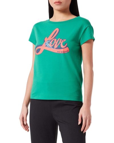 Love Moschino Boxer Fit a iche Corte con Stampa Love Sky T-Shirt - Verde