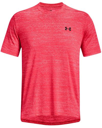 Under Armour S Tech Jacquard Short Sleeve T-shirt Red M - Pink