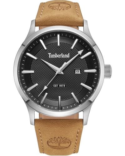 Timberland Analog Quartz Watch With Leather Strap Tdwgb0041003 - Metallic